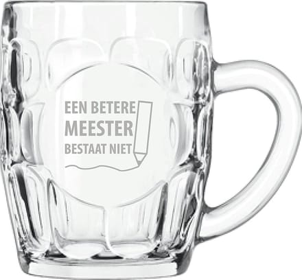 Gegraveerde Bierpul 55cl een betere meester bestaat niet