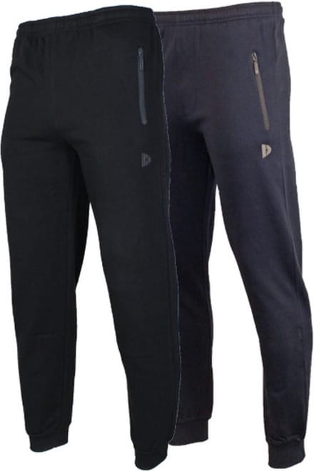 2-Pack Donnay - Joggingbroek met elastiek (Jack) - Sportbroek - Heren - Black/Navy (919) - maat M
