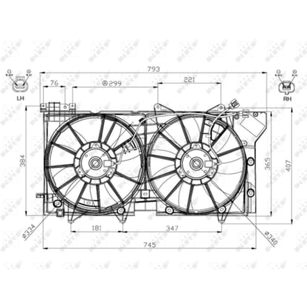 Koelventilatorwiel, motorkoeling NRF 47573