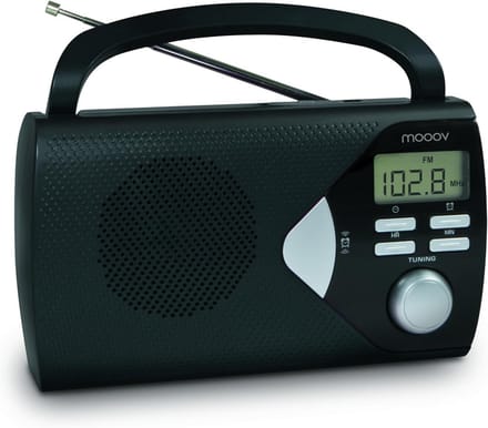 Draagbare Radio met Wekkerfunctie en Progressief Licht - Zwart