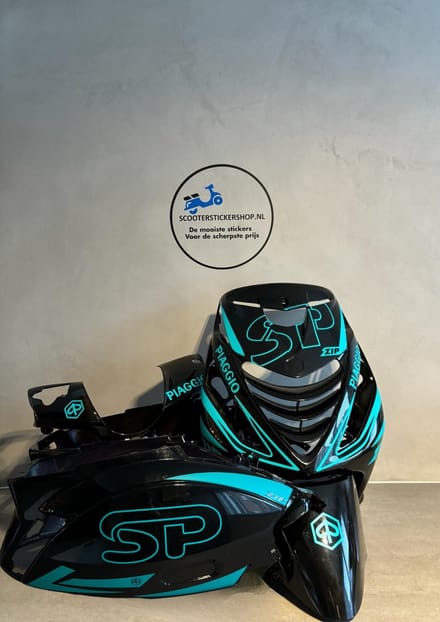 Piaggio zip - SP Outline Pakket S - Piaggio Zip Accessoire - Scooter Accessoires - Scooter Stickers - Turqouise - Mat
