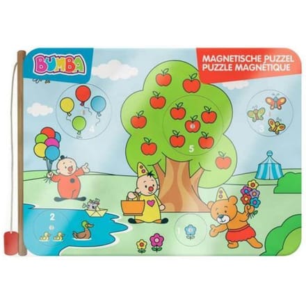 Bumba houten magnetische puzzel - 5 stukjes - met houten vislijn