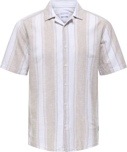 ONLY&SONS - ONSCAIDEN LIFE STRIPE RES LINENBLENDNOOS - Heren - Overhemden