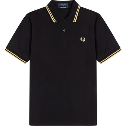 Fred Perry Twin Tipped Polo Black/Champagne