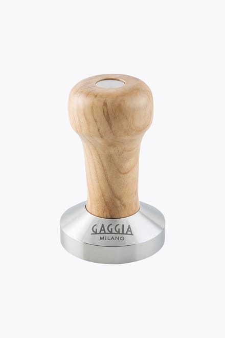 Gaggia Classic Tamper met essen houten greep 58 mm RVS