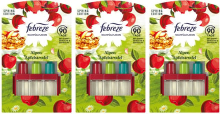 Febreze 3Volution Navullingen - Apple Crumble - 3 x 20 ml Voordeelverpakking - Limited Edition