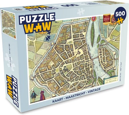 Puzzel Kaart - Maastricht - Vintage - Legpuzzel - Puzzel 500 stukjes
