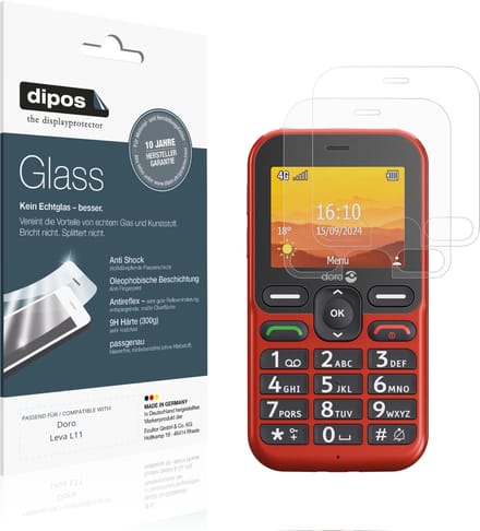 dipos – 2x Matte Pantserfolie geschikt voor Doro Leva E11 | 9H Screenprotector