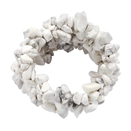 Behave - Armband - Natuursteen - Wit - Elastisch
