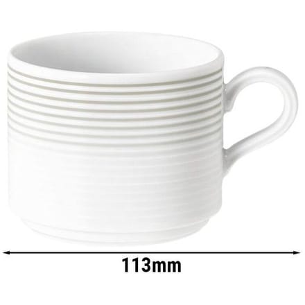(6 stuks) SELTMANN WEIDEN Latte kop - 0,25 liter - Parelgrijs Wit / Grijs