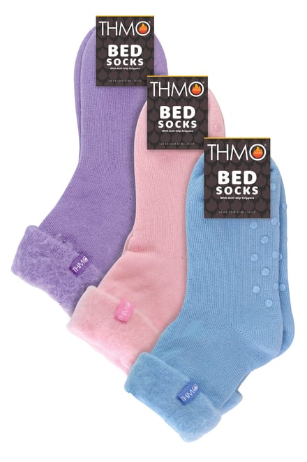 THMO - 3 Paar Dames Pantoffel Sokken met Antislip Grips | Bed Sokken - Diverse