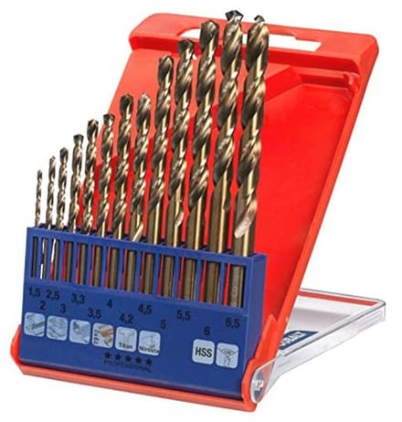 13-delige Titanium metaalborenset, Ø 1,5 tot 6,5 mm - HSS-TIN en HSS-E opties