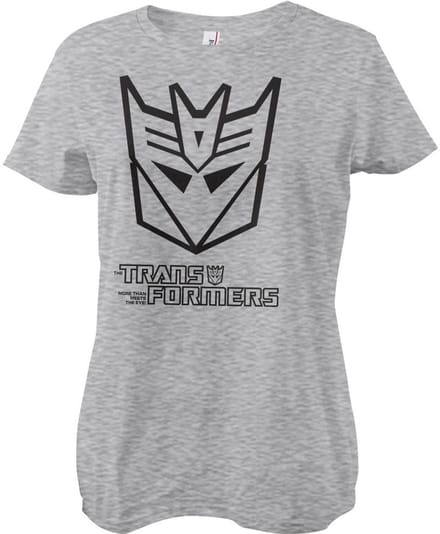 Transformers Decepticon Monotone Girly Tee dames-T-shirt Heathergrey