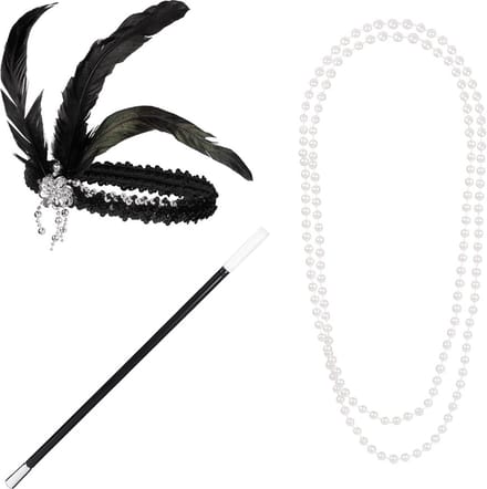 Boland - Set Flapper Zwart - Volwassenen - Unisex - Charleston - 20's - Roaring Twenties