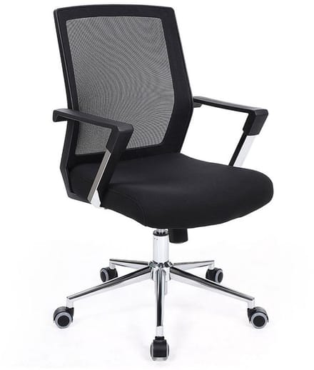 Songmics - Ergonomisch Bureaustoel - Comfortabel model - Kantelbare rugleuning - Kantoorstoel - Zwart