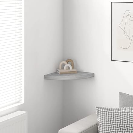 vidaXL - Hoekwandschap - 35x35x3,8 - cm - MDF - betongrijs