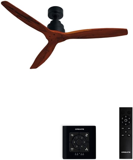 CREATE - Stille plafondventilator van 40 W met technische ABS-bladen, verkrijgbaar in verschillende maten - M - Geen licht - Controller voor wandmontage - WIND STYLANCE