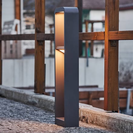 Lindby LED tuinpadverlichting Darko, 80 cm, grijs, metaal, IP54