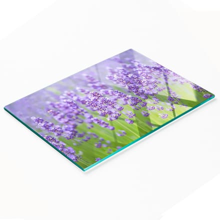 Multifunctionele decoratieve snijplank voor de keuken, gehard glas, lavendelkleur, 80x52 cm