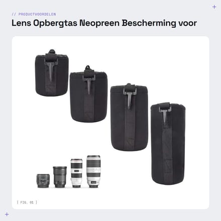 Dailygoods- Opbergtas Beschermend Neopreen - Lenszak - DSLR Camera - Zachte Voering - 4 Maten - Elastische Sluiting