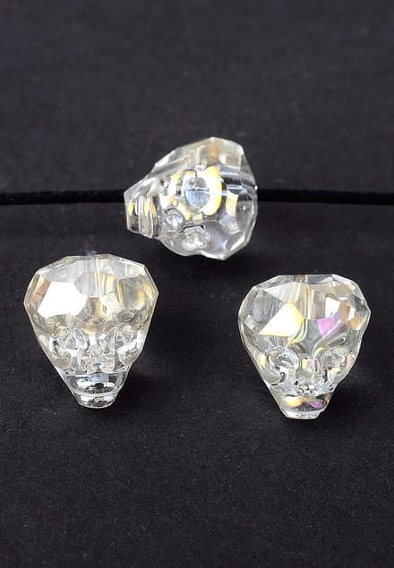 Kristal doodshoofd/schedel facet geslepen 14x13mm