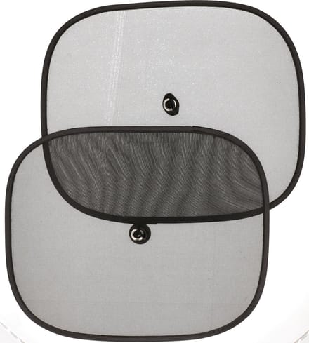 Gerimport set van 2x stuks auto zonneschermen - zwart - 44 x 36 cm - met zuignap