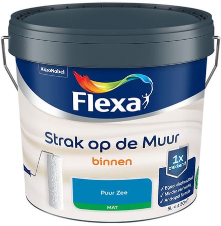 Flexa - Strak Op De Muur Binnen Mat - Puur Zee - Mengverf - 5 L