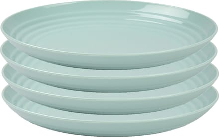 PlasticForte Rond bord/camping bord - 4x - D22 cm - mintgroen - kunststof