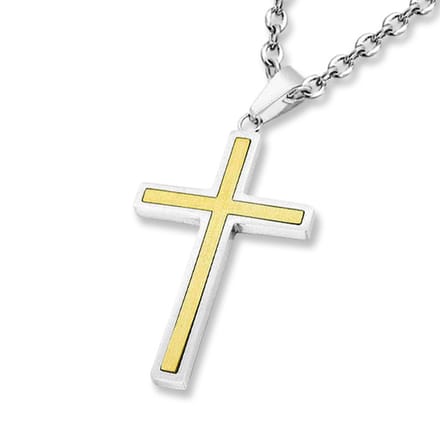 Amanto Ketting Daner - 316L Staal - Kruis - 45x26mm - 60cm