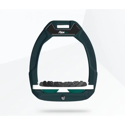 Veiligheidsstijgbeugels Paardrijden Schuin Ultra Grip Groen/Wit/Groen Flex-On Safe-On
