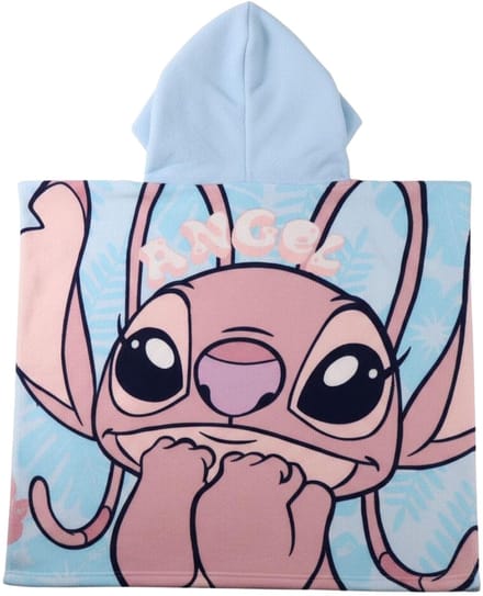 Disney Stitch Poncho – Kinder Strandponcho – Roze/Blauw – Meisjes