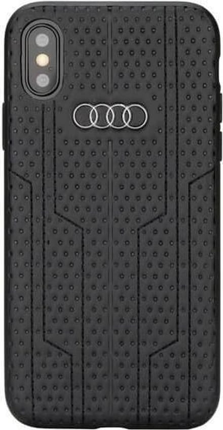 iPhone Xs Max Backcase hoesje - Audi - Effen Zwart - Kunstleer