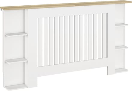 HOMCOM Radiatorbekleding - Spaanplaat, MDF - 152 x 19 x 83 cm - Wit