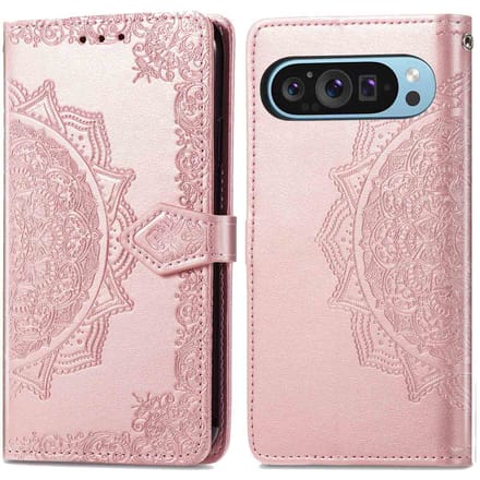 imoshion Hoesje - Geschikt voor Google Pixel 9 Pro XL - Mandala Bookcase - Rosé Goud