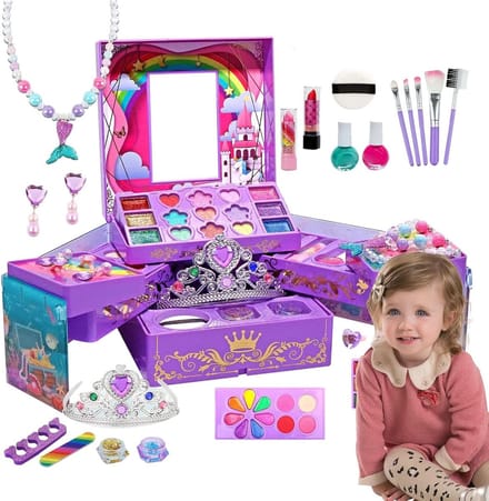 Make-up set kinderen - Afwasbaar speelgoed - Prinsessen rollenspel - Gemakkelijk afwasbaar - 22 x 17 x 8 cm
