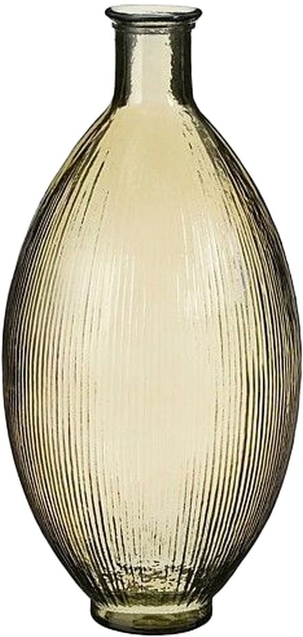 Mica Decorations Firenza Fles Vaas - H59 x Ø29 cm - Gerecycled Glas - Lichtbruin