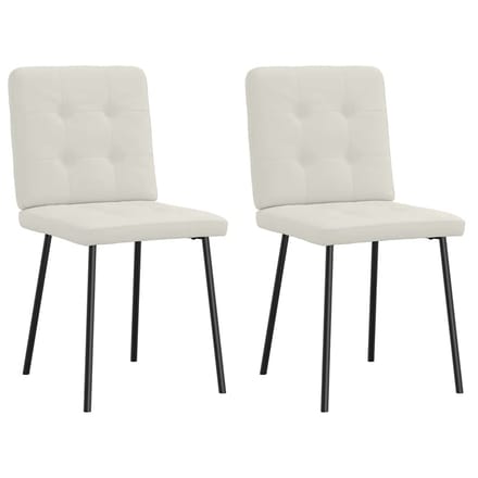 vidaXL Eetkamerstoelen 2 st fluweel crèmekleurig
