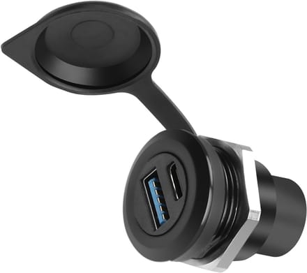 Cosensi - USB 3.0 en USB-C 3.1 Paneelmontage Adapter met Stofkap