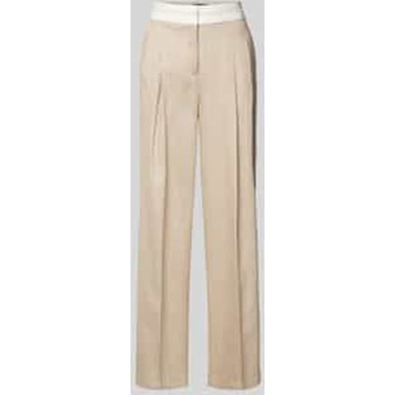 Wide leg linnen broek met bandplooien, model 'ANNY'