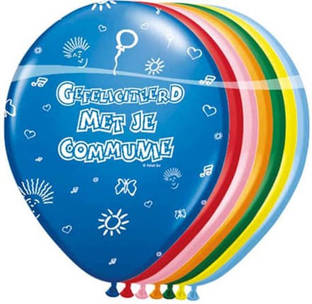 Folat - Ballonnen He 12in/30cm Communie Ass /8