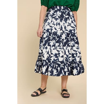 White Stuff Mayra Mixed Printed Midi Skirt Navy Printed Taglia: 20 REGULAR | Minigonne Outlet | Donna | Blu