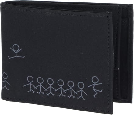 oxmox portemonnee New Cryptan RFID Protect Pocketbörse Jumping Jack 2.0 Print Grey Black zwart