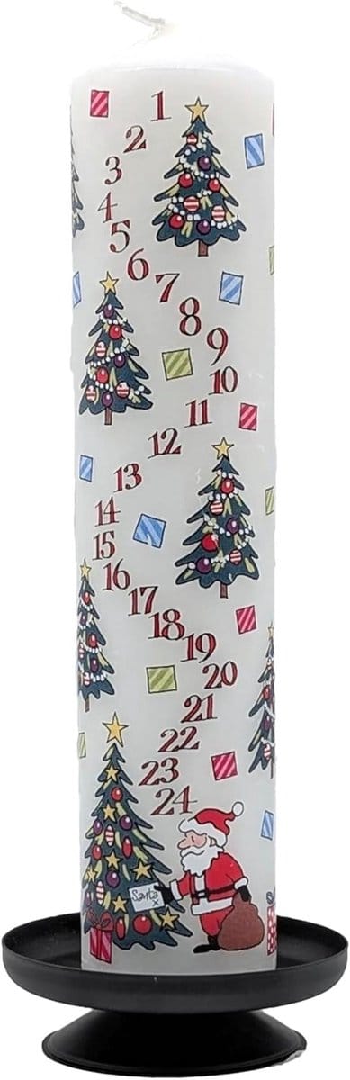 Kerst Advent Pillar Kaars 50 Uur Brandtijd 4,5 cm x 25,5 cm