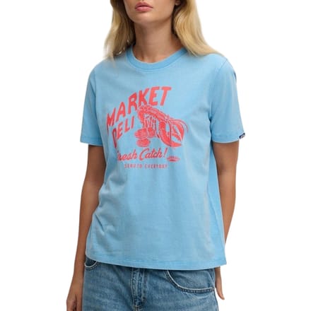 Superdry Roadside Trade Relaxed T-shirt Blue Grootte: 40