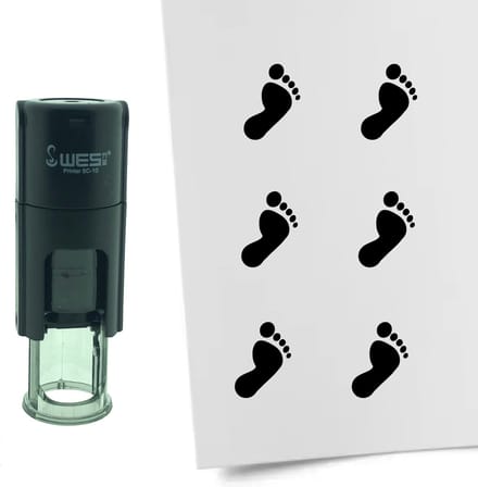 CombiCraft Stempel Voet 10mm rond - zwarte inkt