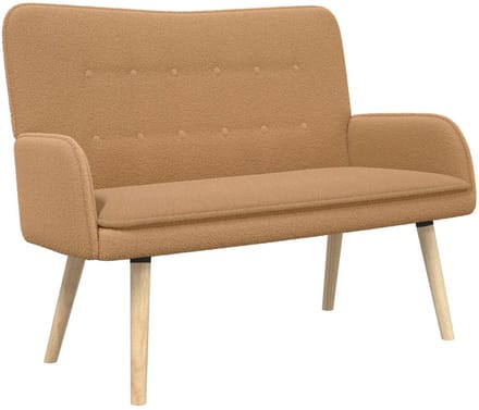 vidaXL - 2-Zits - Sofa - Beige - 115 - x - 61 - x - 87 - cm - Bouclé