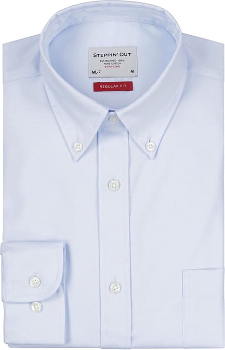 Steppin' Out Overhemd Twill Extra Lange Mouw Lichtblauw - Maat M - Heren - Overhemden Formeel