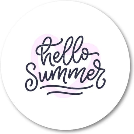 Hello Summer! - Muurcirkel Forex 40cm - Wandcirkel voor binnen - Besteposter - Tekstposters