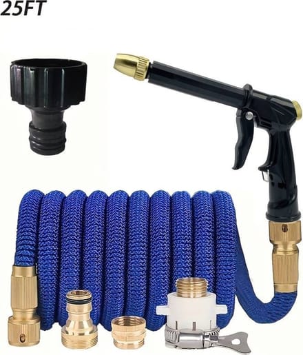 Nivard Tuinslang Flexibel - Tuinslangen - Haspel - Spuitpistool - 7.5 Meter - Blauw