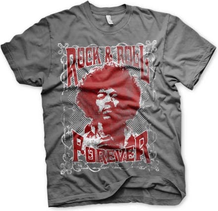 Jimi Hendrix Heren Tshirt -XL- Rock 'n Roll Forever Grijs